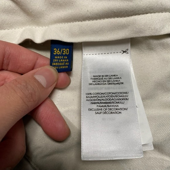 Polo Ralph Lauren Pants 36x30 (37x28.5) Mens Flat Front Chinos Classic Beige - Picture 7 of 8